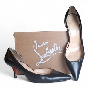 Christian Louboutin Sixties 70 Black Kid Point Toe Pumps 38 US 8